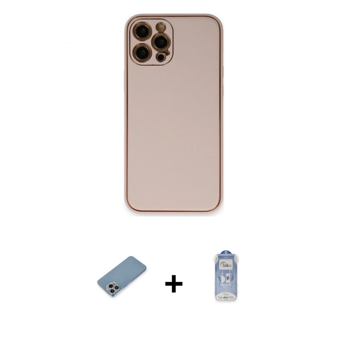 MARSİLYAN™- iPhone 12 Pro Max Kılıf Yadigar Klasik - Siyah Joko Magic 5D Cam + Shine Kamera Lens Koruma Cam - GI
