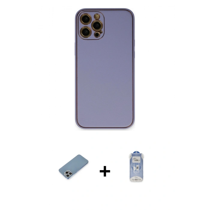 MARSİLYAN™- iPhone 12 Pro Max Kılıf Yadigar Klasik - Siyah Joko Magic 5D Cam + Shine Kamera Lens Koruma Cam - GI