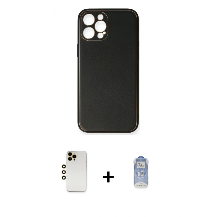 MARSİLYAN™- iPhone 12 Pro Max Kılıf Yadigar Klasik - Siyah Joko Magic 5D Cam + Shine Kamera Lens - GD