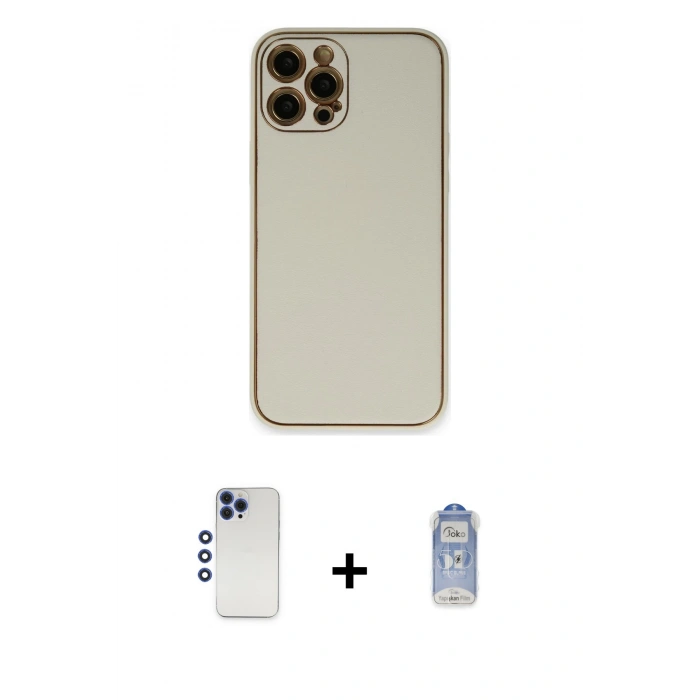 MARSİLYAN™- iPhone 12 Pro Max Kılıf Yadigar Klasik - Siyah Joko Magic 5D Cam + Shine Kamera Lens - LT