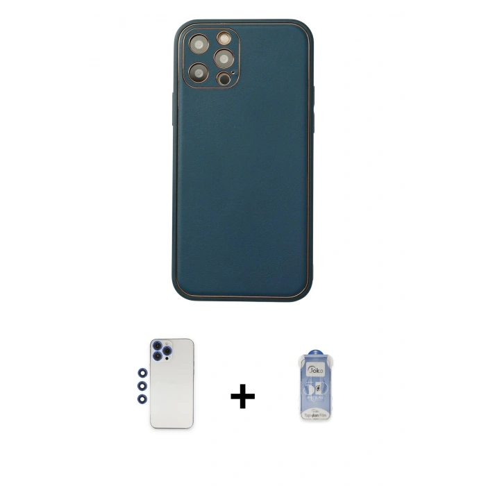 MARSİLYAN™- iPhone 12 Pro Max Kılıf Yadigar Klasik - Siyah Joko Magic 5D Cam + Shine Kamera Lens - LT