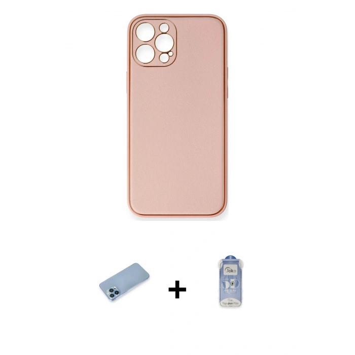 MARSİLYAN™- iPhone 12 Pro Max Kılıf Yadigar Klasik - Siyah Joko Magic 5D Cam + Mavi Shine Kamera Lens Koruma Cam