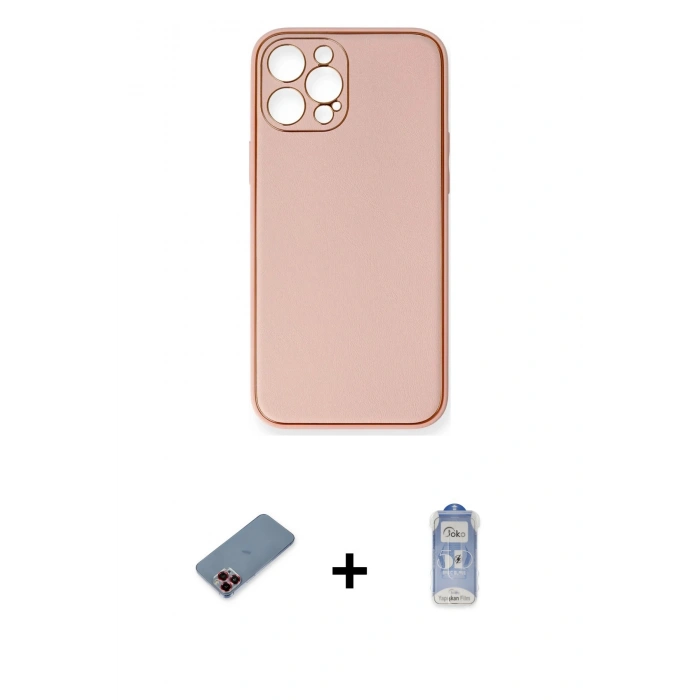 MARSİLYAN™- iPhone 12 Pro Max Kılıf Yadigar Klasik - Siyah Joko Magic 5D Cam + Metal Kamera Lens Koruma Cam - KI