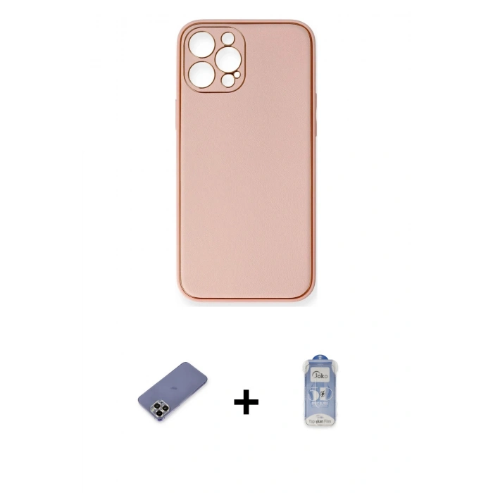 MARSİLYAN™- iPhone 12 Pro Max Kılıf Yadigar Klasik - Siyah Joko Magic 5D Cam + Metal Kamera Lens Koruma Cam - GD
