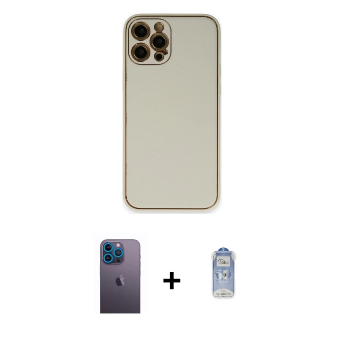MARSİLYAN™- iPhone 12 Pro Max Kılıf Yadigar Klasik - Siyah Joko Magic 5D Cam + Neon Fosforlu Kamera Lens - MI