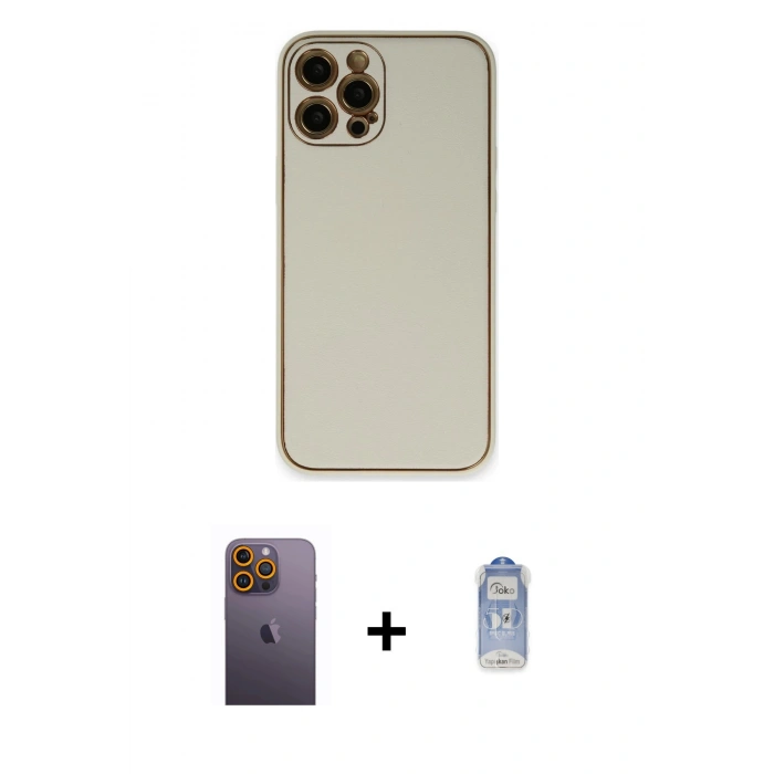 MARSİLYAN™- iPhone 12 Pro Max Kılıf Yadigar Klasik - Siyah Joko Magic 5D Cam + Neon Fosforlu Kamera Lens - SI