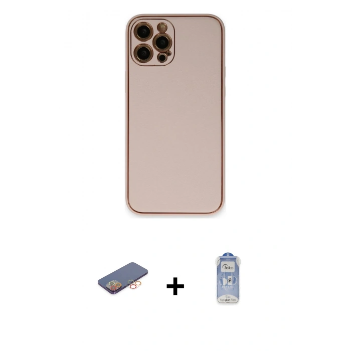 MARSİLYAN™- iPhone 12 Pro Max Kılıf Yadigar Klasik - Siyah Joko Magic 5D Cam + Renkli Kamera Lens Koruma Cam - TU