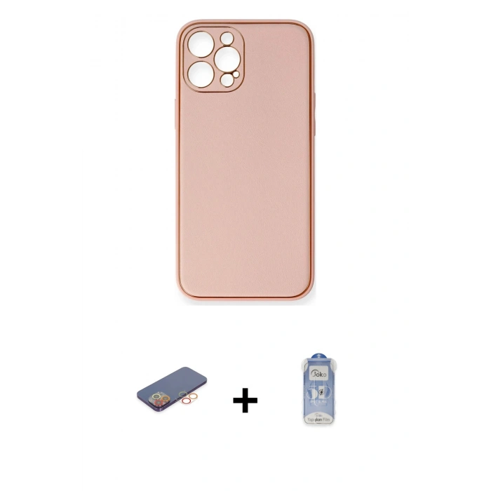 MARSİLYAN™- iPhone 12 Pro Max Kılıf Yadigar Klasik - Siyah Joko Magic 5D Cam + Renkli Kamera Lens Koruma Cam - TU