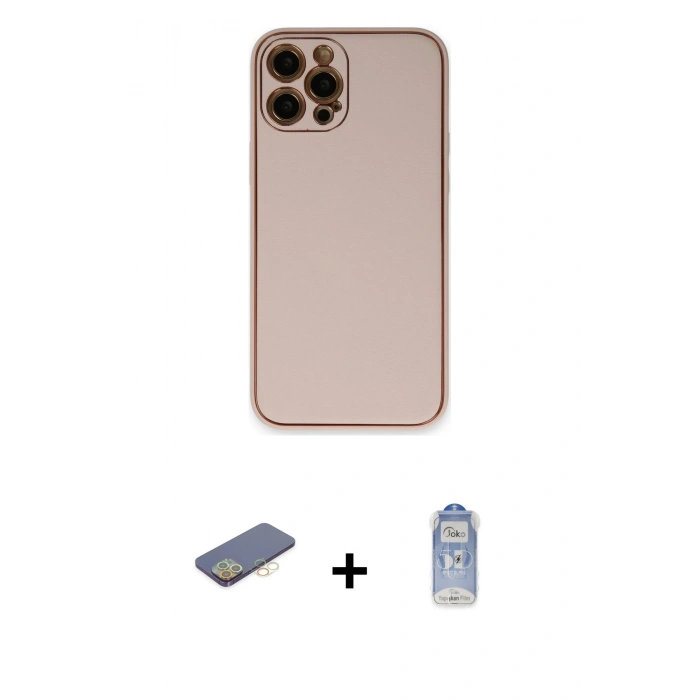 MARSİLYAN™- iPhone 12 Pro Max Kılıf Yadigar Klasik - Siyah Joko Magic 5D Cam + Renkli Kamera Lens Koruma Cam - SI