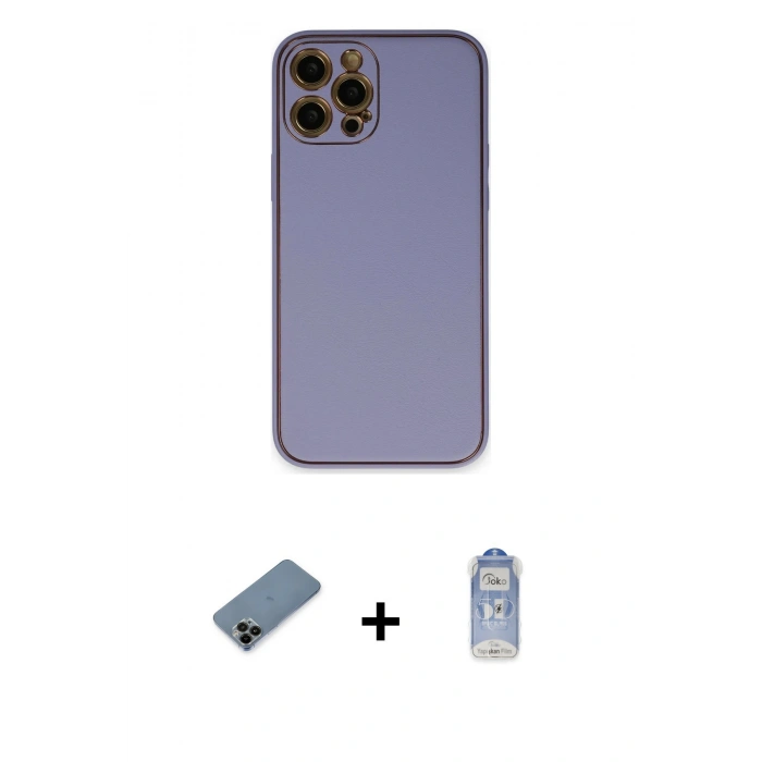 MARSİLYAN™- iPhone 12 Pro Max Kılıf Yadigar Klasik - Siyah Joko Magic 5D Cam + Shine Kamera Lens Koruma Cam - SH