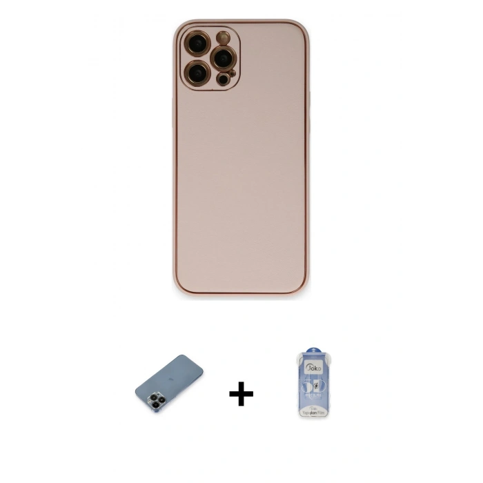 MARSİLYAN™- iPhone 12 Pro Max Kılıf Yadigar Klasik - Siyah Joko Magic 5D Cam + Shine Kamera Lens Koruma Cam - SH