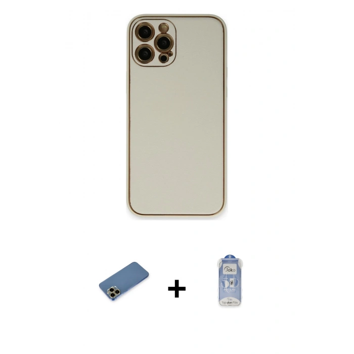 MARSİLYAN™- iPhone 12 Pro Max Kılıf Yadigar Klasik - Siyah Joko Magic 5D Cam + Shine Kamera Lens Koruma Cam - GD
