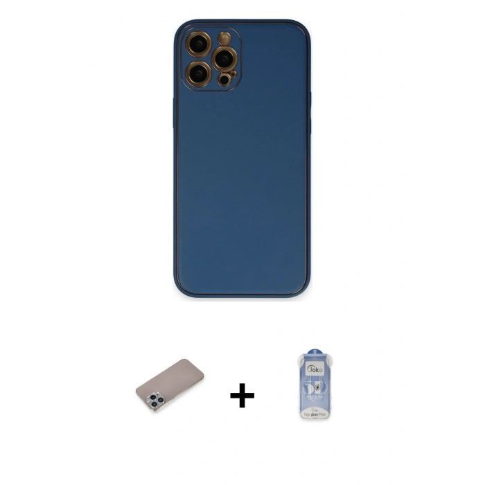MARSİLYAN™- iPhone 12 Pro Max Kılıf Yadigar Klasik - Siyah Joko Magic 5D Cam + Shine Kamera Lens Koruma Cam - SABE