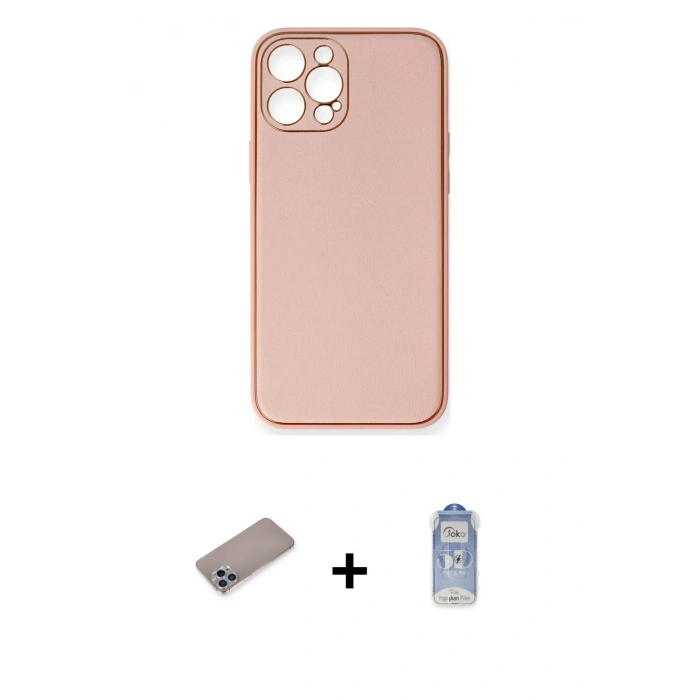 MARSİLYAN™- iPhone 12 Pro Max Kılıf Yadigar Klasik - Siyah Joko Magic 5D Cam + Shine Kamera Lens Koruma Cam - SABE