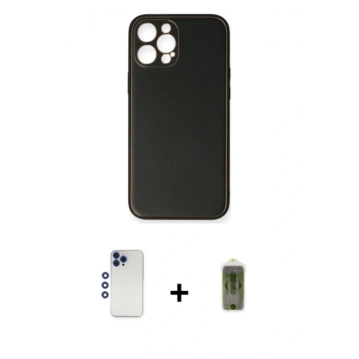MARSİLYAN™- iPhone 12 Pro Max Kılıf Yadigar Klasik - Siyah Joko Magic 5D Hayalet Cam + Shine Kamera Lens - LT
