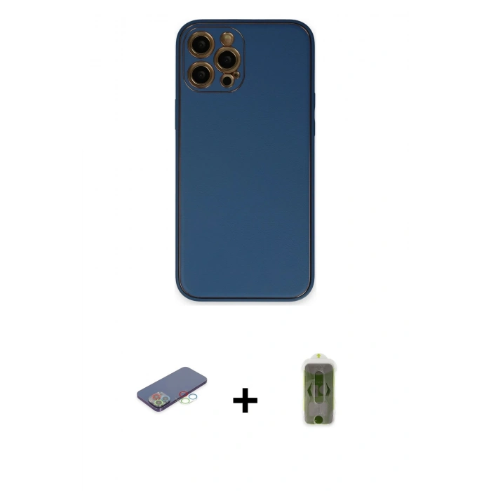 MARSİLYAN™- iPhone 12 Pro Max Kılıf Yadigar Klasik - Siyah Joko Magic 5D Hayalet Cam + Renkli Kamera Lens Koruma Cam - MI