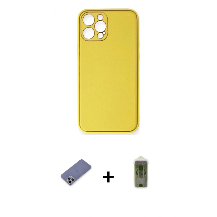 MARSİLYAN™- iPhone 12 Pro Max Kılıf Yadigar Klasik - Siyah Joko Magic 5D Hayalet Cam + Metal Kamera Lens Koruma Cam - GD