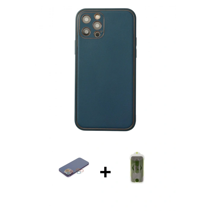 MARSİLYAN™- iPhone 12 Pro Max Kılıf Yadigar Klasik - Siyah Joko Magic 5D Hayalet Cam + Renkli Kamera Lens Koruma Cam - PE