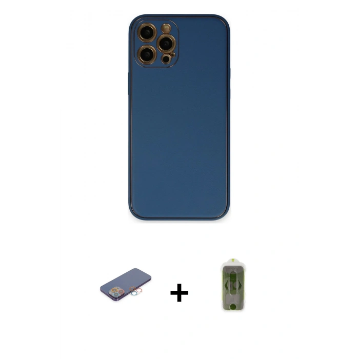 MARSİLYAN™- iPhone 12 Pro Max Kılıf Yadigar Klasik - Siyah Joko Magic 5D Hayalet Cam + Renkli Kamera Lens Koruma Cam - PE
