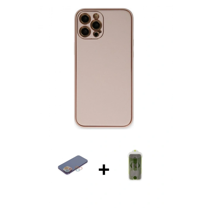 MARSİLYAN™- iPhone 12 Pro Max Kılıf Yadigar Klasik - Siyah Joko Magic 5D Hayalet Cam + Renkli Kamera Lens Koruma Cam - PE