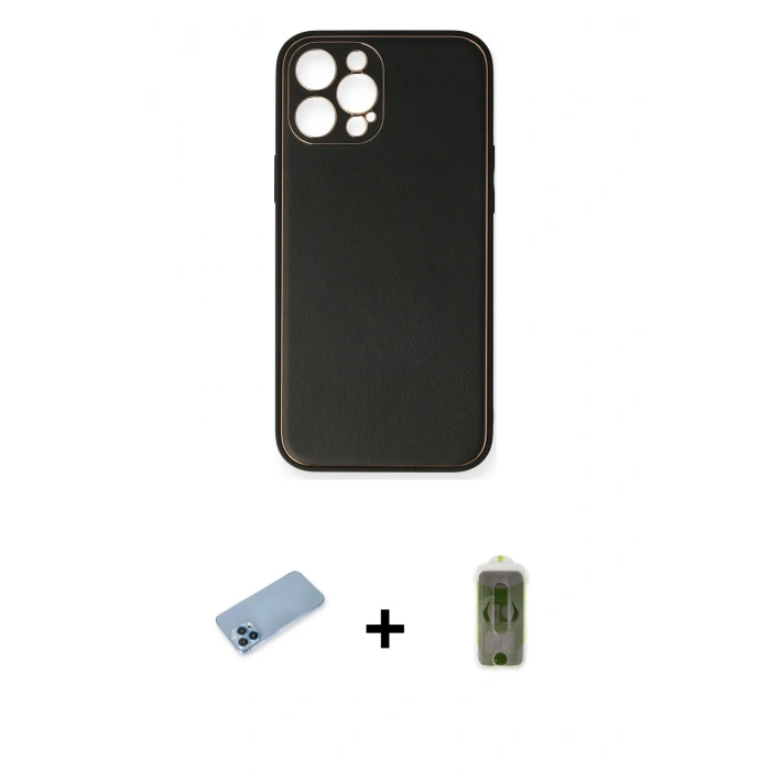 MARSİLYAN™- iPhone 12 Pro Max Kılıf Yadigar Klasik - Siyah Joko Magic 5D Hayalet Cam + Shine Kamera Lens Koruma Cam - MI