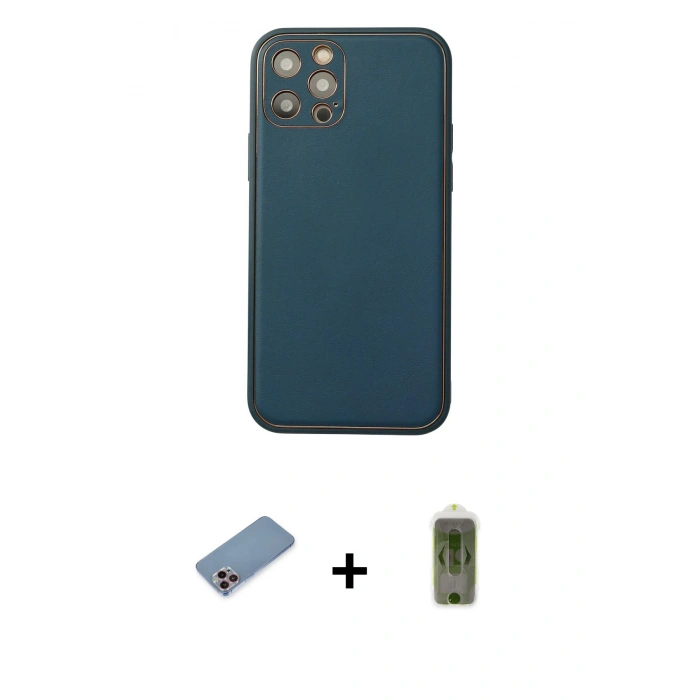 MARSİLYAN™- iPhone 12 Pro Max Kılıf Yadigar Klasik - Siyah Joko Magic 5D Hayalet Cam + Shine Kamera Lens Koruma Cam - PE