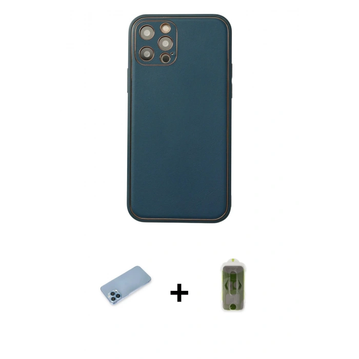 MARSİLYAN™- iPhone 12 Pro Max Kılıf Yadigar Klasik - Siyah Joko Magic 5D Hayalet Cam + Shine Kamera Lens Koruma Cam - MI