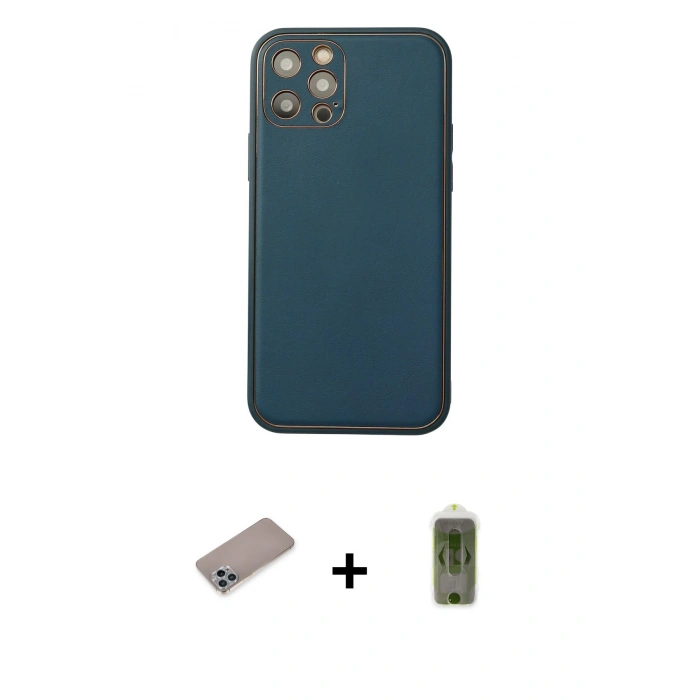 MARSİLYAN™- iPhone 12 Pro Max Kılıf Yadigar Klasik - Siyah Joko Magic 5D Hayalet Cam + Shine Kamera Lens Koruma Cam - SABE