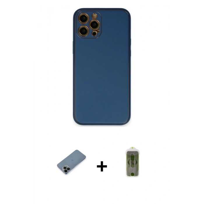 MARSİLYAN™- iPhone 12 Pro Max Kılıf Yadigar Klasik - Siyah Joko Magic 5D Hayalet Cam + Shine Kamera Lens Koruma Cam - SH