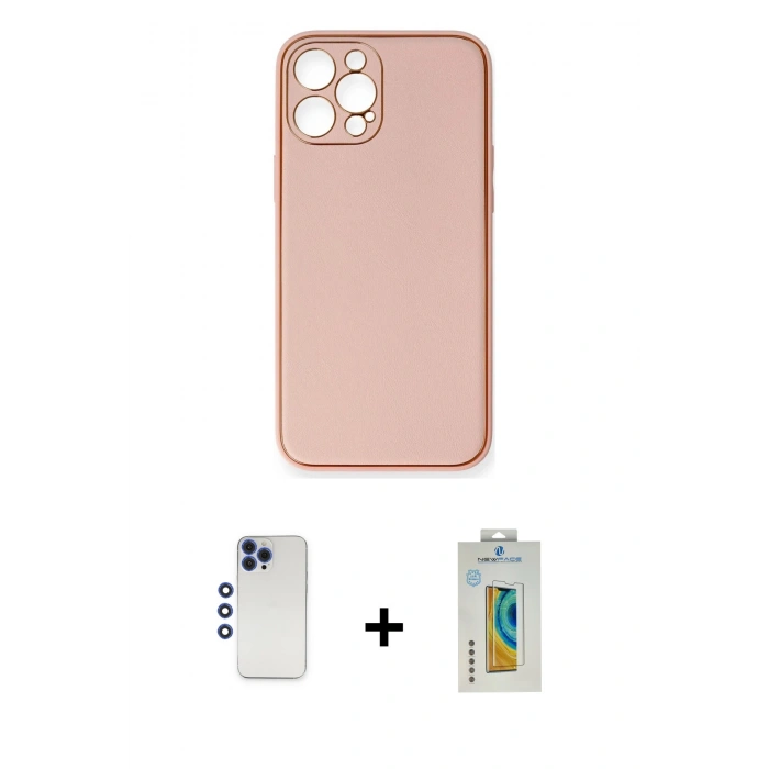 MARSİLYAN™- iPhone 12 Pro Max Kılıf Yadigar Klasik - Siyah Polymer Nano Ekran Koruyucu + Shine Kamera Lens - LT
