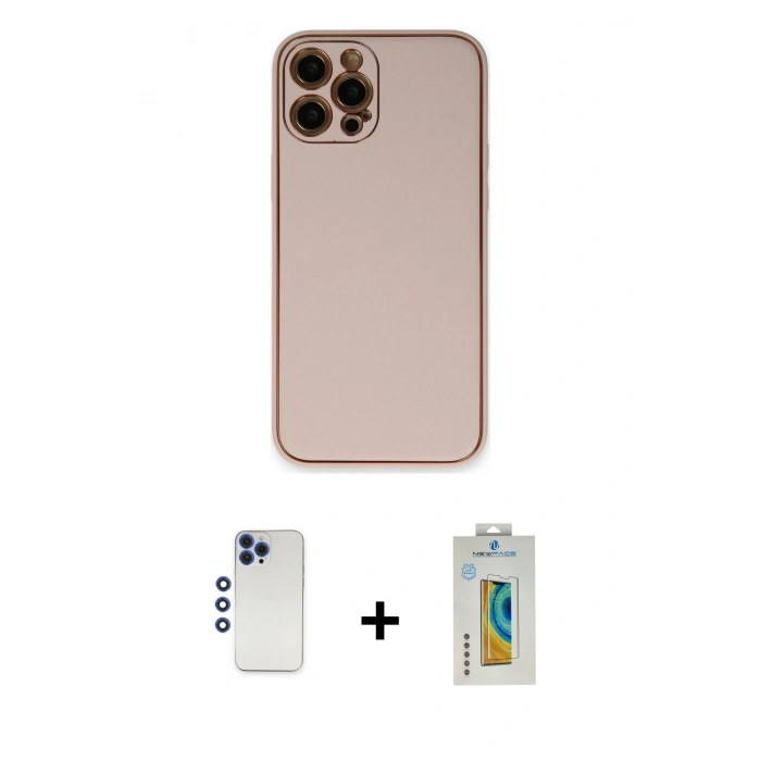 MARSİLYAN™- iPhone 12 Pro Max Kılıf Yadigar Klasik - Siyah Polymer Nano Ekran Koruyucu + Shine Kamera Lens - LT