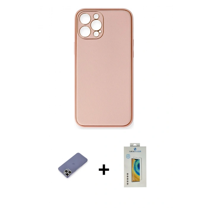 MARSİLYAN™- iPhone 12 Pro Max Kılıf Yadigar Klasik - Siyah Polymer Nano Ekran Koruyucu + Metal Kamera Lens Koruma Cam - GD