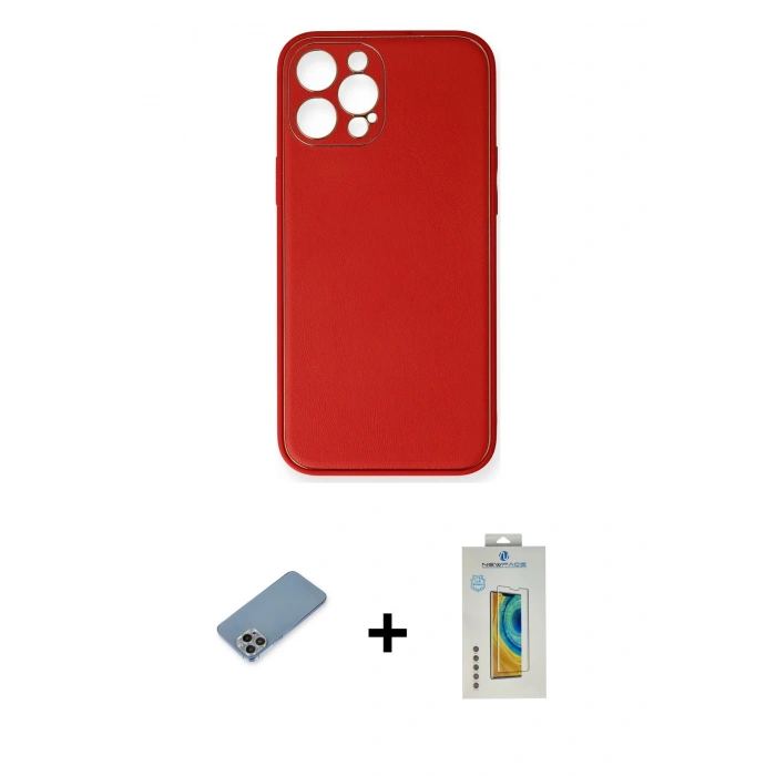 MARSİLYAN™- iPhone 12 Pro Max Kılıf Yadigar Klasik - Siyah Polymer Nano Ekran Koruyucu + Shine Kamera Lens Koruma Cam - GI