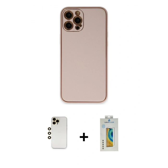 MARSİLYAN™- iPhone 12 Pro Max Kılıf Yadigar Klasik - Siyah Polymer Nano Ekran Koruyucu + Shine Kamera Lens - GD