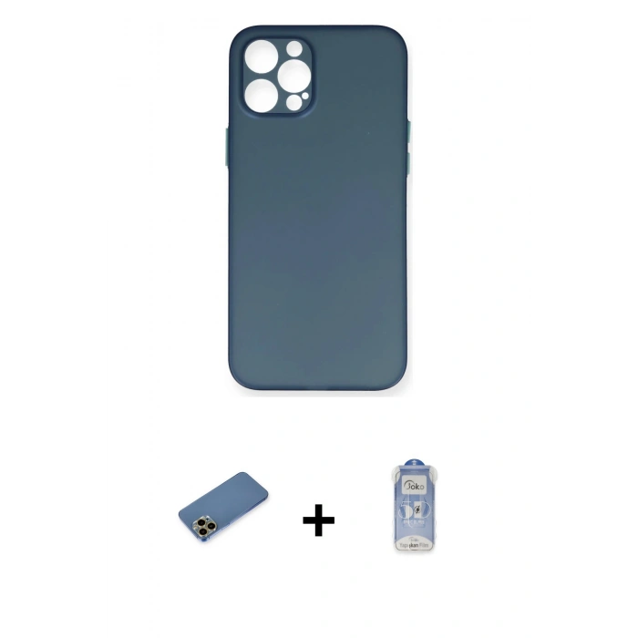 MARSİLYAN™- iPhone 12 Pro Max Kılıf Yadigar Yansıma Serisi - Siyah Joko Magic 5D Cam + Shine Kamera Lens Koruma Cam - GD