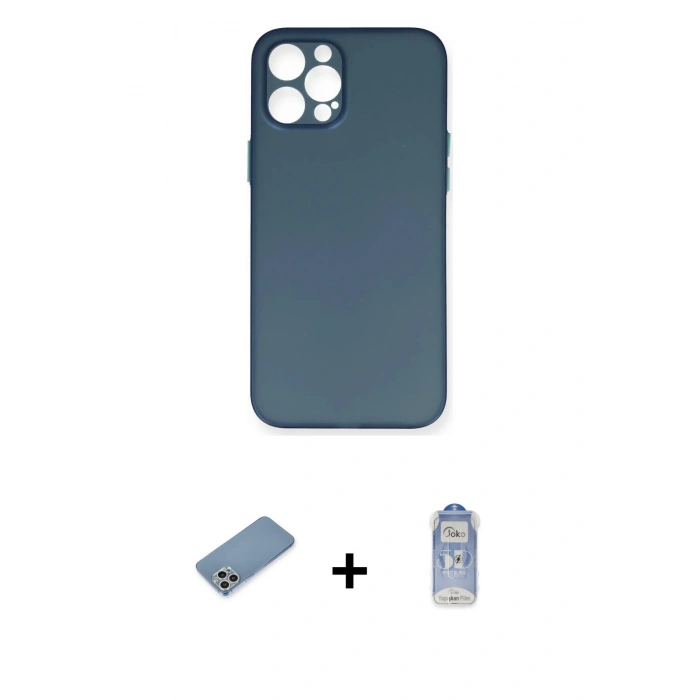 MARSİLYAN™- iPhone 12 Pro Max Kılıf Yadigar Yansıma Serisi - Siyah Joko Magic 5D Cam + Shine Kamera Lens Koruma Cam - GS