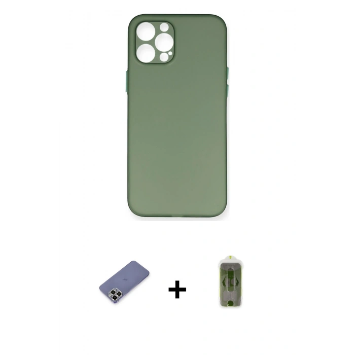 MARSİLYAN™- iPhone 12 Pro Max Kılıf Yadigar Yansıma Serisi - Siyah Joko Magic 5D Hayalet Cam + Metal Kamera Lens Koruma Cam - GD