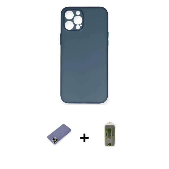 MARSİLYAN™- iPhone 12 Pro Max Kılıf Yadigar Yansıma Serisi - Siyah Joko Magic 5D Hayalet Cam + Metal Kamera Lens Koruma Cam - GD
