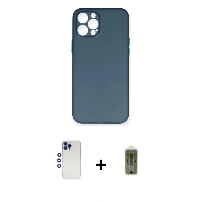 MARSİLYAN™- iPhone 12 Pro Max Kılıf Yadigar Yansıma Serisi - Siyah Joko Magic 5D Hayalet Cam + Shine Kamera Lens - LT