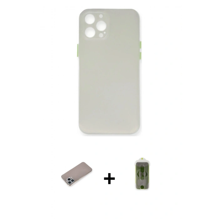 MARSİLYAN™- iPhone 12 Pro Max Kılıf Yadigar Yansıma Serisi - Siyah Joko Magic 5D Hayalet Cam + Shine Kamera Lens Koruma Cam - SABE