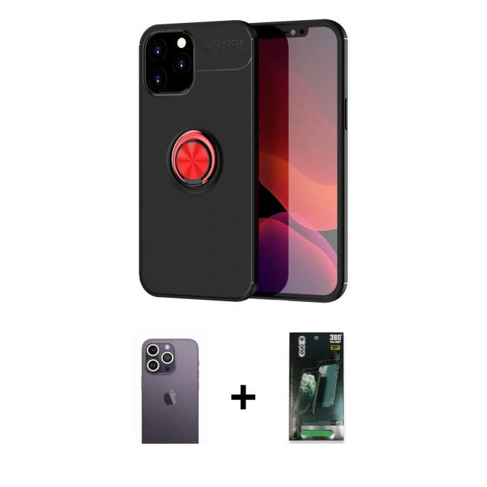 MARSİLYAN™- iPhone 12 Pro Max Kılıf Yankı Form Prime - Şeffaf 360 Full Body Arka Koruyucu + Neon Fosforlu Kamera Lens - BZ