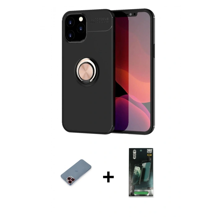 MARSİLYAN™- iPhone 12 Pro Max Kılıf Yankı Form Prime - Şeffaf 360 Full Body Arka Koruyucu + Metal Kamera Lens Koruma Cam - KI