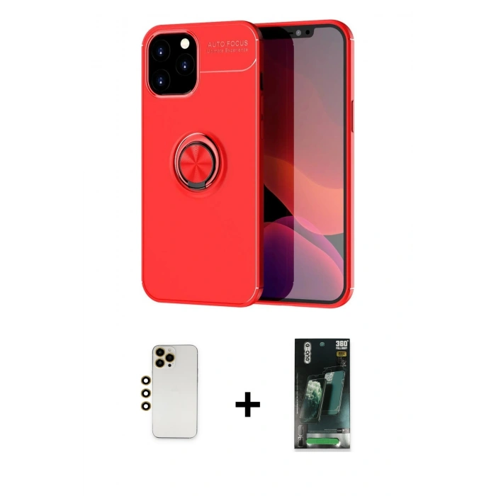 MARSİLYAN™- iPhone 12 Pro Max Kılıf Yankı Form Prime - Şeffaf 360 Full Body Arka Koruyucu + Shine Kamera Lens - GD