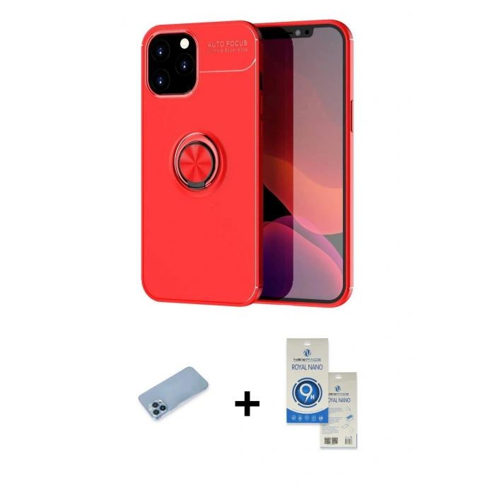 MARSİLYAN™- iPhone 12 Pro Max Kılıf Yankı Form Prime - Şeffaf Royal Nano Ekran Koruyucu + Shine Kamera Lens Koruma Cam - MI