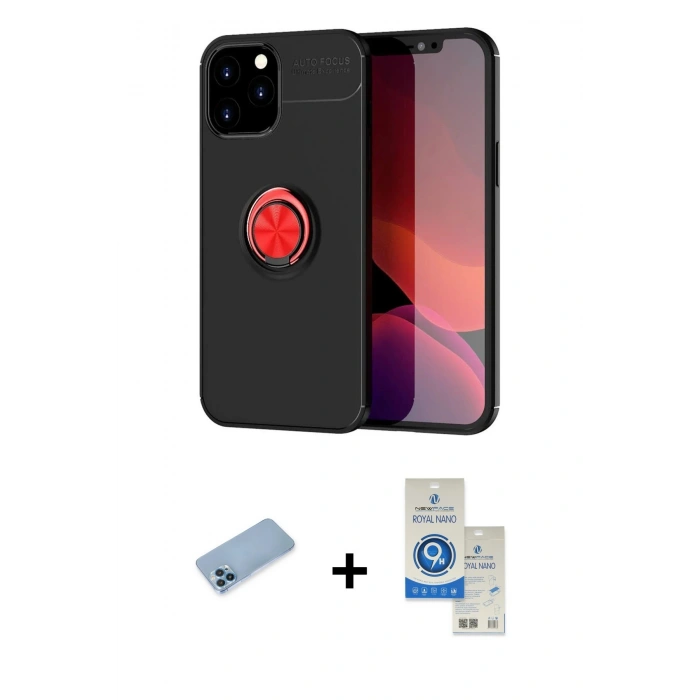 MARSİLYAN™- iPhone 12 Pro Max Kılıf Yankı Form Prime - Şeffaf Royal Nano Ekran Koruyucu + Shine Kamera Lens Koruma Cam - MI