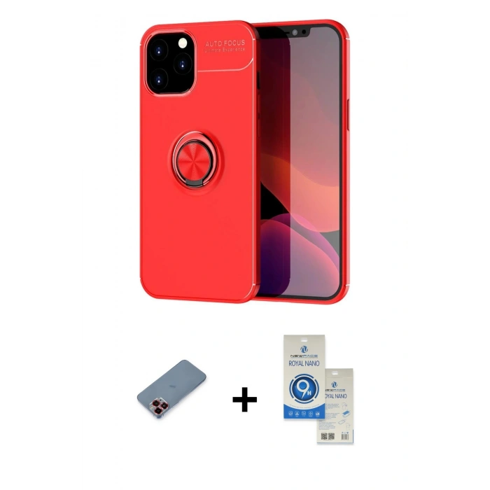 MARSİLYAN™- iPhone 12 Pro Max Kılıf Yankı Form Prime - Şeffaf Royal Nano Ekran Koruyucu + Metal Kamera Lens Koruma Cam - KI