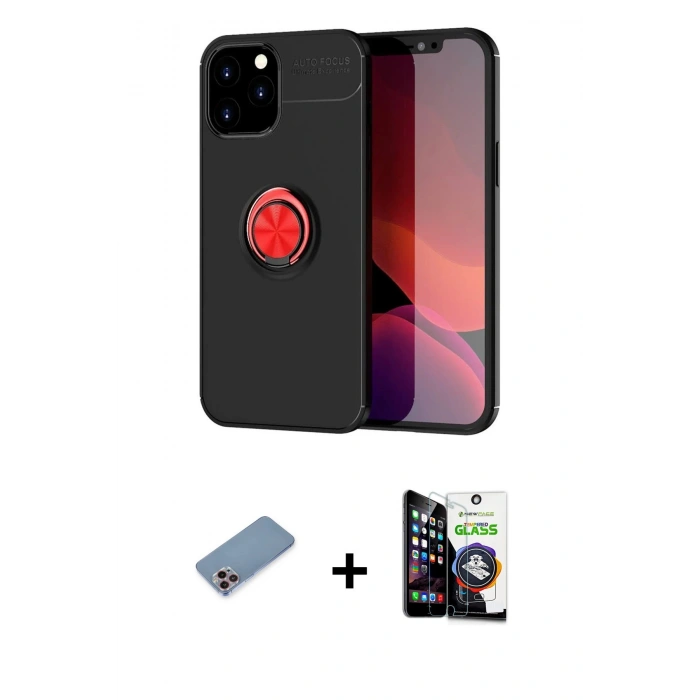 MARSİLYAN™- iPhone 12 Pro Max Kılıf Yankı Form Prime - Şeffaf Temperli Cam Ekran Koruyucu + Shine Kamera Lens Koruma Cam - PE