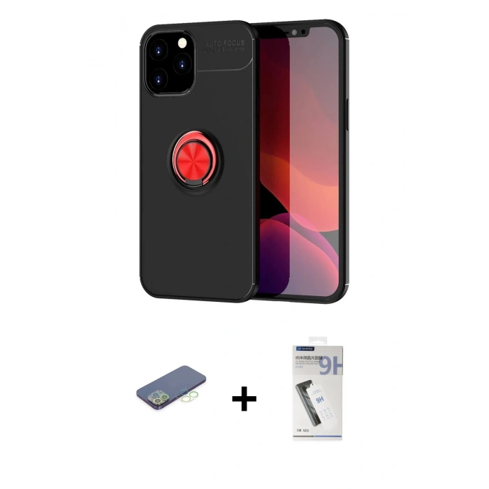 MARSİLYAN™- iPhone 12 Pro Max Kılıf Yankı Form Prime - Şeffaf Uv Polymer Nano Ekran Koruyucu + Renkli Kamera Lens Koruma Cam - YL