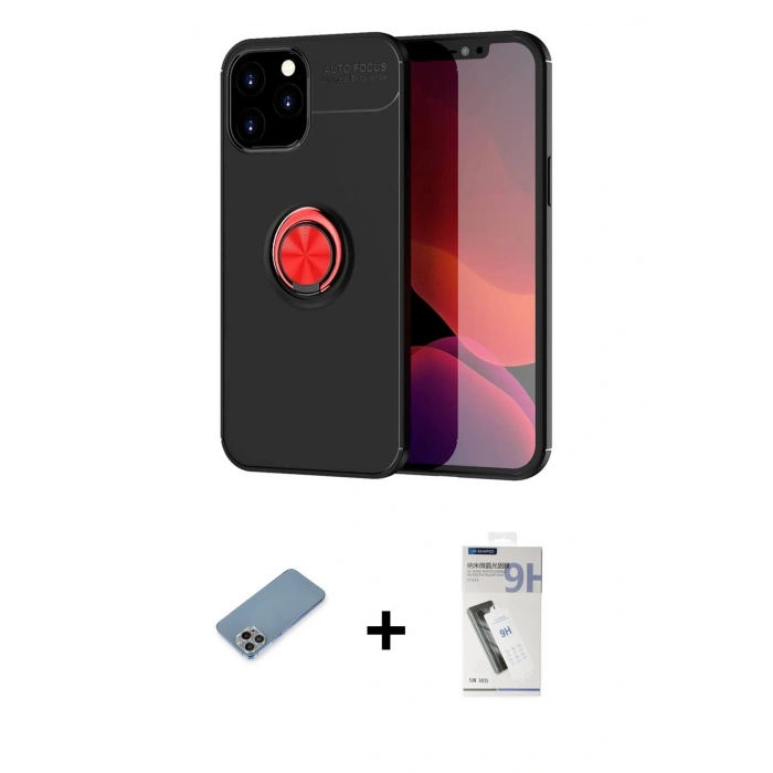 MARSİLYAN™- iPhone 12 Pro Max Kılıf Yankı Form Prime - Şeffaf Uv Polymer Nano Ekran Koruyucu + Shine Kamera Lens Koruma Cam - GI