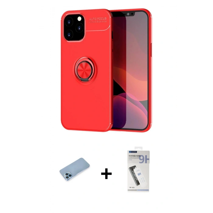 MARSİLYAN™- iPhone 12 Pro Max Kılıf Yankı Form Prime - Şeffaf Uv Polymer Nano Ekran Koruyucu + Shine Kamera Lens Koruma Cam - MI